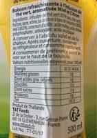 OISHI Green Tea Nutrition Label