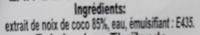 Lait De Coco Ingredients