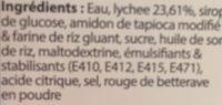Mochilce Sorbet Lychee Ingredients