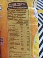 Honey Lemon Drink Nutrition Label
