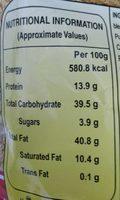 Haldirams Bhujia Nutrition Label