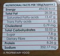 Jeera Special Nutrition Label