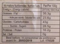 Noix De Cajou Au Sesame Ingredients