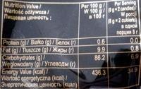 Strong & Rich Coffee Candy Nutrition Label