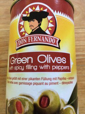 Green Olives Stuffed With Hot Pepper Paste 350g Tin Don Fernando