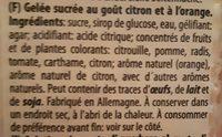 Gele Au Got Citron Et Orange Ingredients