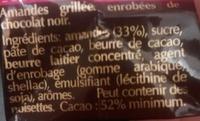 Connaisseurs Amandes Ingredients