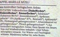 Urkorn Msli Bio-Apfel-Marille Ingredients