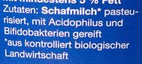 Bio Schafmilchjoghurt Ingredients