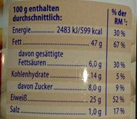 Jumbo Erdnsse Nutrition Label