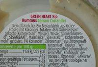 Hummus Lemon Coriander Ingredients