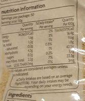 Coles Smart Buy Oat Bran Nutrition Label