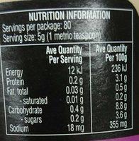 Garlic Finely Minced Nutrition Label