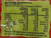 Peaches & Cream Nutrition Label
