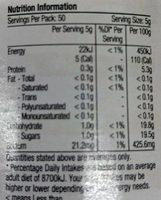 Minced Garlic Nutrition Label