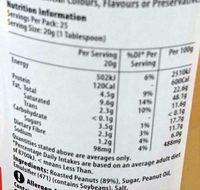Smooth Peanut Butter Nutrition Label