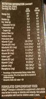 Up & Go Energize Choc Flavour Nutrition Label
