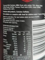 Barista Bro's Double Espresso Nutrition Label