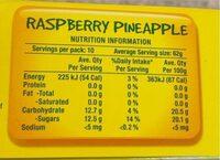 Calippo Raspberry Pineapple Nutrition Label