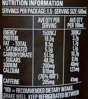 Real Coffee Ice Break Extra Shot Nutrition Label