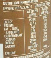 Ice Break Refuel High Protein Nutrition Label