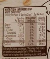 Chewy White Choc Chip Nutrition Label