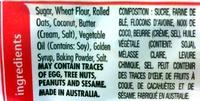 Butternut Snap Cookie Ingredients
