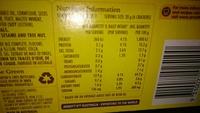 Vita-Weat Multigrain Crackers Nutrition Label