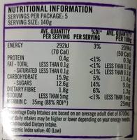 Australian Made Fruit Salad Diced In Juice Nutrition Label