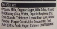 Organic Yogurt Blackberry & Raspberry Ingredients