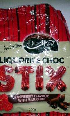 Liquorice Choc Stix Raspberry Flavour With Milk Choc