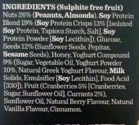 Proteine Bar Yoghurt & Berry Ingredients