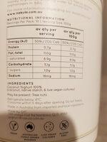 Natural Coconut Milk Yoghurt Ingredients