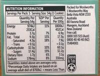 Granola Cookies Nutrition Label