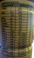 Fortified Milk Chocolate Flavour Nutrition Label