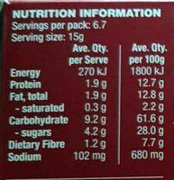 Raisin And Pumpkin Seed Crackers Nutrition Label