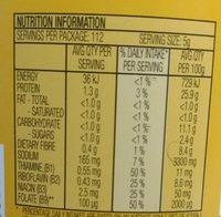 Vegemite Nutrition Label