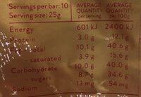 Almond Gold 33% Cacao Nutrition Label