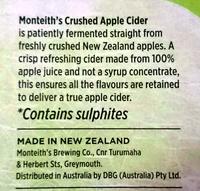 Crushed Apple Cider Ingredients