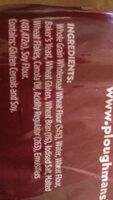 Ploughman's Bakery Ingredients