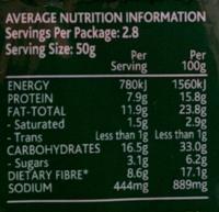 Mex Mix - Mild Jalapeno Nutrition Label