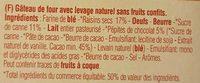 Panettone Chocolat Ingredients
