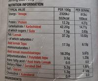 Poppadoms Nutrition Label