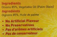 Oignons Frits Ingredients